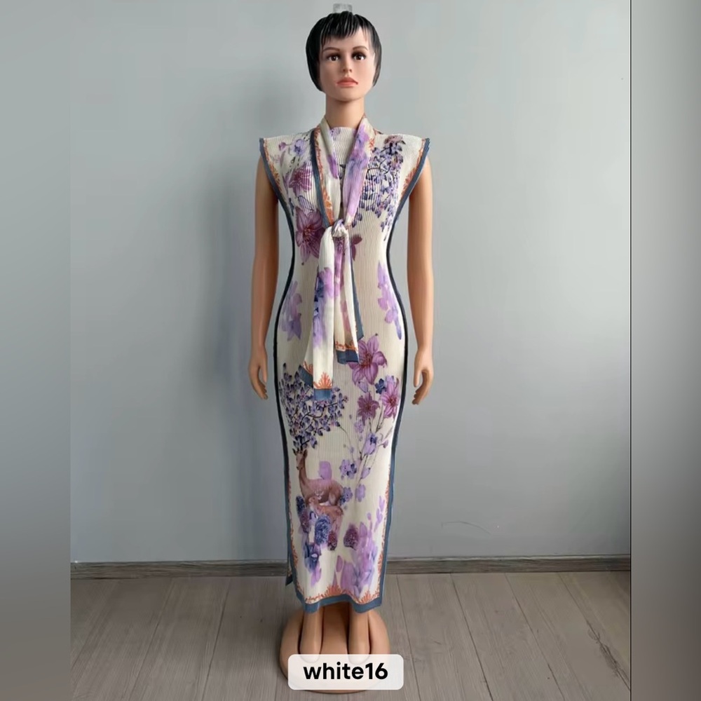 Fashion Buba Silk Dress With Scarf - Picture 9 of 11